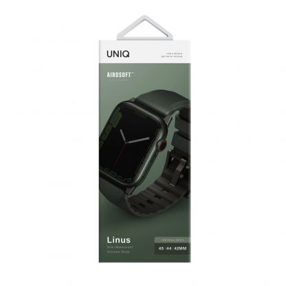 Uniq Linus Aerosoft Silicone Strap - силиконова каишка за Apple Watch 42мм, 44мм, 45мм, 46мм, Ultra 49мм (зелен) 3
