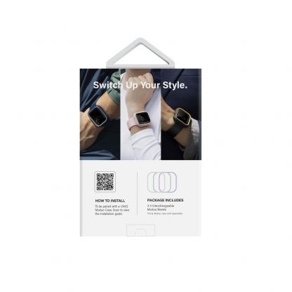 Uniq Moduo 3in1 Apple Watch Bezels - комплект три броя сменяеми поликарбонатни рамки за Uniq Moduo калъф за Apple Watch 7 41мм, Apple Watch 8 41мм (цветен) 2