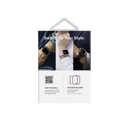 Uniq Moduo 3in1 Apple Watch Bezels - комплект три броя сменяеми поликарбонатни рамки за Uniq Moduo калъф за Apple Watch 7 45мм, Apple Watch 8 45мм (цветен) 2