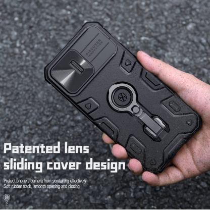 Nillkin CamShield Armor Pro Magnetic Hard Case - хибриден удароустойчив кейс с MagSafe и пръстен против изпускане за iPhone 14 Pro Max (черен) 4