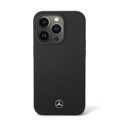 Mercedes-Benz Liquid Silicone Case - дизайнерски силиконов калъф за iPhone 14 Pro (черен) 5