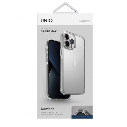 Uniq Combat Case - хибриден удароустойчив кейс за iPhone 14 Pro Max (прозрачен) 3