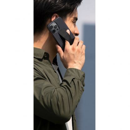 Uniq Heldro Mount Case - хибриден удароустойчив кейс с лента за ръка за iPhone 14 Pro (черен) 11