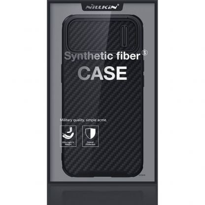 Nillkin Synthetic Fiber S Case - хибриден удароустойчив кейс за iPhone 14 (черен) 6
