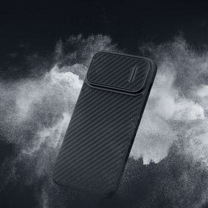 Nillkin Synthetic Fiber S Case - хибриден удароустойчив кейс за iPhone 14 (черен) 9