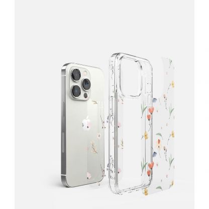 Ringke Fusion Dry Flowers Case - дизайнерски хибриден удароустойчив кейс за iPhone 14 Pro (прозрачен)  3