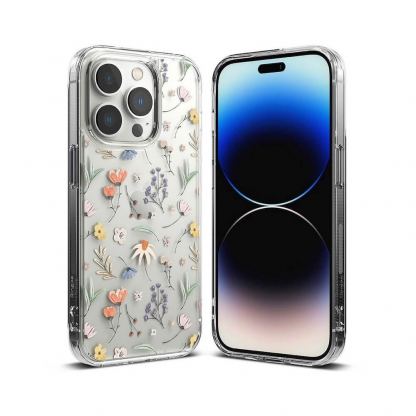 Ringke Fusion Dry Flowers Case - дизайнерски хибриден удароустойчив кейс за iPhone 14 Pro (прозрачен)  9