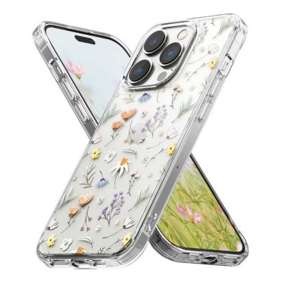 Ringke Fusion Dry Flowers Case - дизайнерски хибриден удароустойчив кейс за iPhone 14 Pro (прозрачен)  11
