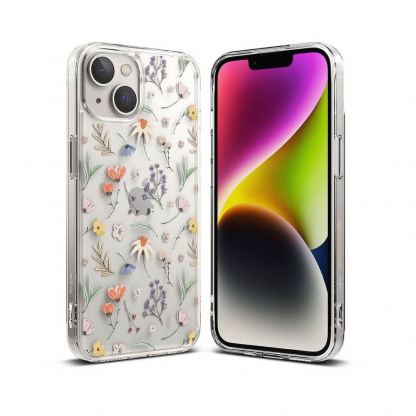 Ringke Fusion Dry Flowers Case - дизайнерски хибриден удароустойчив кейс за iPhone 14 (прозрачен)  2