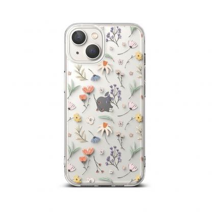 Ringke Fusion Dry Flowers Case - дизайнерски хибриден удароустойчив кейс за iPhone 14 (прозрачен)  3