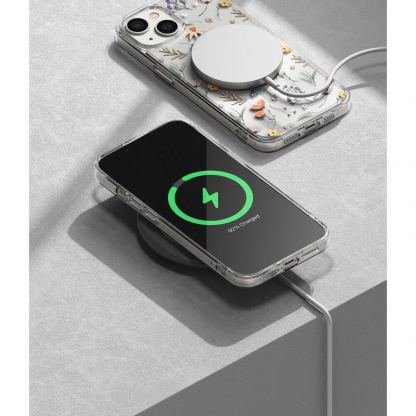 Ringke Fusion Dry Flowers Case - дизайнерски хибриден удароустойчив кейс за iPhone 14 (прозрачен)  10