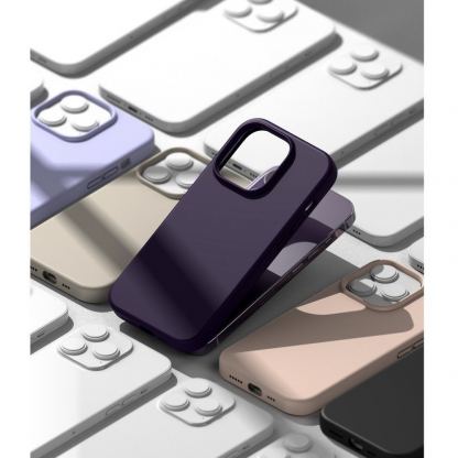 Ringke Soft Silicone Case - силиконов (TPU) калъф за iPhone 14 Pro Max (тъмнолилав) 10