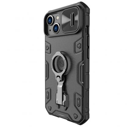 Nillkin CamShield Armor Pro Hard Case - хибриден удароустойчив кейс с пръстен против изпускане за iPhone 14 (черен) 3