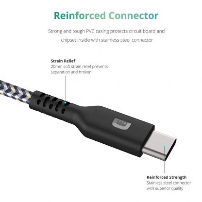 Zendure SuperCord USB-A to USB-C Cable 3A - здрав плетен кабел с USB-C порт (100 см) (черен) 4