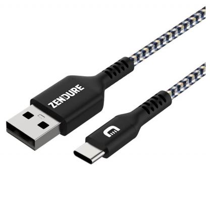 Zendure SuperCord USB-A to USB-C Cable 3A - здрав плетен кабел с USB-C порт (100 см) (черен) 10