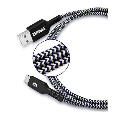 Zendure SuperCord USB-A to USB-C Cable 3A - здрав плетен кабел с USB-C порт (100 см) (черен) 11