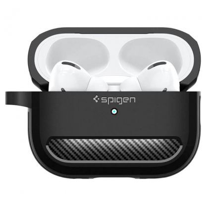 Spigen Rugged Armor Case - силиконов удароустойчив кейс с карабинер за Apple AirPods Pro 2 (черен) 7