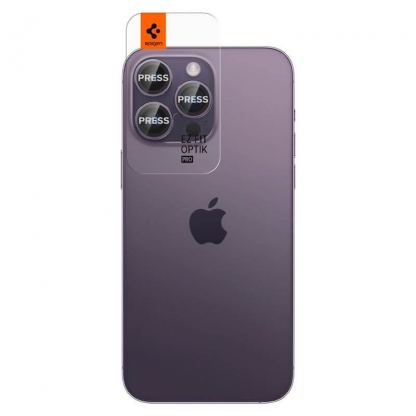 Spigen Optik Pro tR Ez Fit Lens Protector - 2 комплекта предпазни стъклени лещи за камерата на iPhone 14 Pro, iPhone 14 Pro Max (лилав) 7
