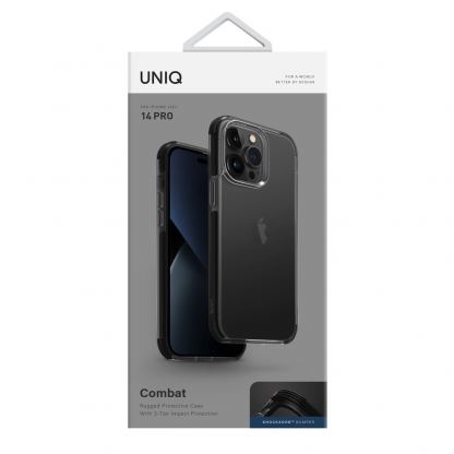 Uniq Combat Case - хибриден удароустойчив кейс за iPhone 14 Pro (черен-прозрачен) 7