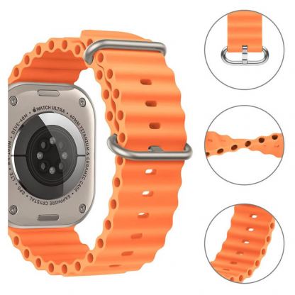 Tech-Protect Iconband Pro Silicone Sport Band - силиконова каишка за Apple Watch 42мм, 44мм, 45мм, 46мм, Ultra 49мм (оранжев) 2