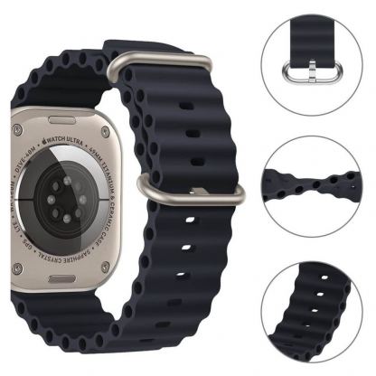 Tech-Protect Iconband Pro Silicone Sport Band - силиконова каишка за Apple Watch 42мм, 44мм, 45мм, 46мм, Ultra 49мм (черен) 2