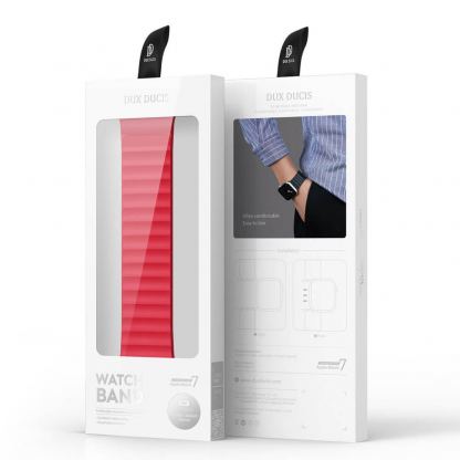 Dux Ducis Silicone Magnetic Strap (Chain Version) - магнитна силиконова каишка за Apple Watch 42мм, 44мм, 45мм, 46мм, Ultra 49мм (червен) 6