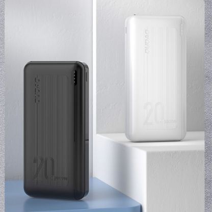 Dudao K12PQPlus Power Bank 20000mAh 20W PD - външна батерия с два USB-A и един USB-C изходи и технология за бързо зареждане (черен) 8