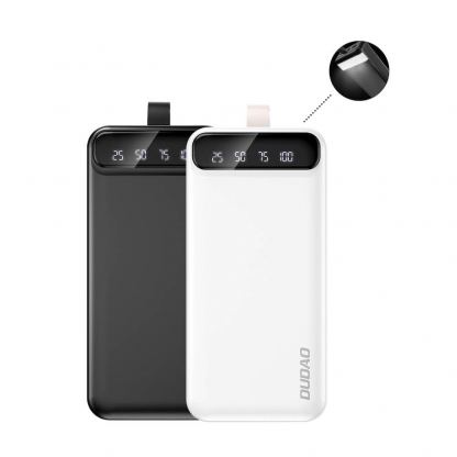 Dudao K8Plus Power Bank With LCD And LED Flashlight 30000 mAh - външна батерия с 4xUSB-A изхода и технология за бързо зареждане (черен) 4