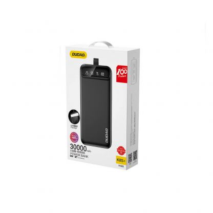 Dudao K8Plus Power Bank With LCD And LED Flashlight 30000 mAh - външна батерия с 4xUSB-A изхода и технология за бързо зареждане (черен) 5