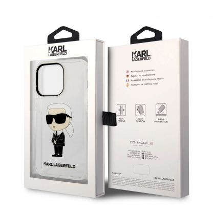Karl Lagerfeld IML Ikonik NFT Case - дизайнерски силиконов кейс за iPhone 14 Pro Max (прозрачен) 6