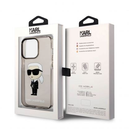 Karl Lagerfeld IML Ikonik NFT Case - дизайнерски силиконов кейс за iPhone 14 Pro Max (черен) 6
