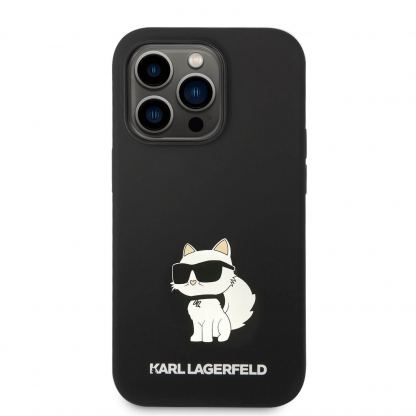 Karl Lagerfeld Liquid Silicone Choupette NFT Case - дизайнерски силиконов кейс за iPhone 14 Pro (черен) 2