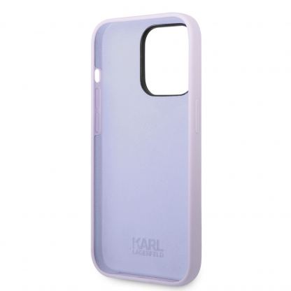 Karl Lagerfeld Liquid Silicone Ikonik NFT Case - дизайнерски силиконов кейс за iPhone 14 Pro (лилав) 5