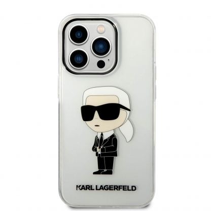 Karl Lagerfeld IML Ikonik NFT Case - дизайнерски силиконов кейс за iPhone 14 Pro (прозрачен) 2