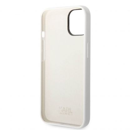 Karl Lagerfeld Liquid Silicone Ikonik NFT Case - дизайнерски силиконов кейс за iPhone 14 (бял) 5