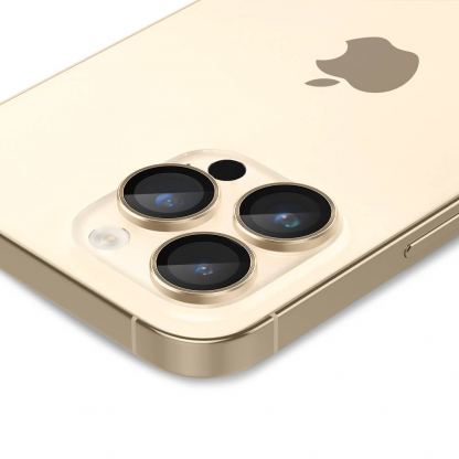 Spigen Optik Pro tR Ez Fit Lens Protector - 2 комплекта предпазни стъклени лещи за камерата на iPhone 14 Pro, iPhone 14 Pro Max (златист) 7