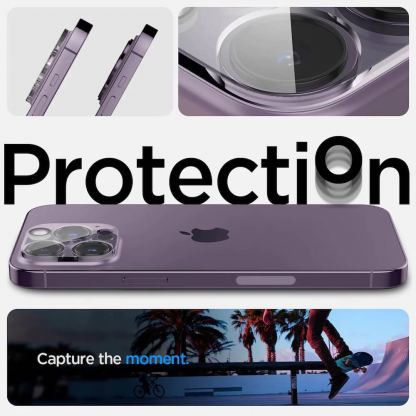 Spigen Optik Lens Protector - комплект 2 броя предпазни стъклени протектора за камерата на iPhone 14 Pro, iPhone 14 Pro Max (прозрачен) 11