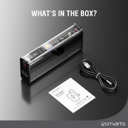 4smarts Power Bank Lucid Block 18000 mAh 22.5W - външна батерия с 2xUSB-A, 1xUSB-C и 1xLightning портове с технология за бързо зареждане (черен) 6