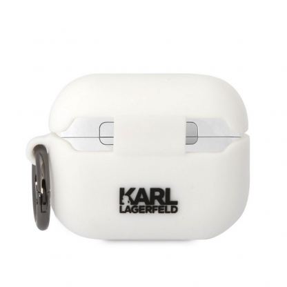 Karl Lagerfeld AirPods Pro 3D Logo NFT Karl Head Silicone Case - силиконов калъф с карабинер за Apple AirPods Pro (бял) 3