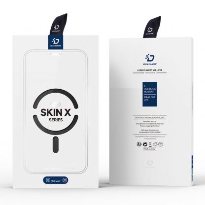 Dux Ducis Skin X Pro Magnetic Wallet Case - удароустойчив хибриден кожен кейс с отделение за карти и MagSafe за iPhone 14 Pro Max (черен-прозрачен) 5