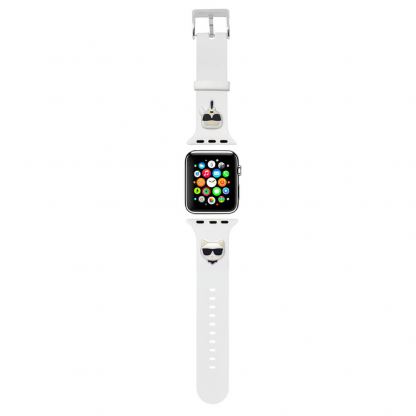 Karl Lagerfeld Karl and Choupette Silicone Watch Strap - силиконова каишка за Apple Watch 42мм, 44мм, 45мм, 46мм, Ultra 49мм (бял) 2