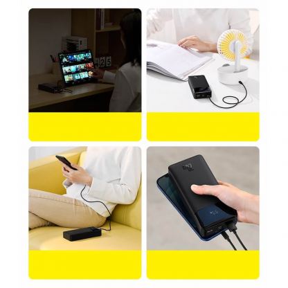 Baseus Bipow Digital Display Power Bank 20W 10000 mAh (PPBD050301) - външна батерия с 1xUSB-C и 2xUSB-A изходи с технология за бързо зареждане (черен) 13