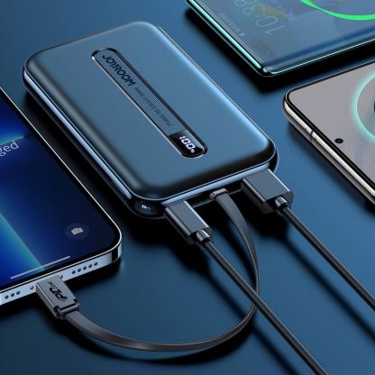 Joyroom Power Bank with Lightning cable 20W 10000mAh - външна батерия 10000 mAh с вграден Lightning кабел и USB-C, USB-A и Lightning портове (черен) 5