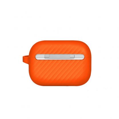 Uniq Vencer Silicone Hang Case - силиконов (TPU) калъф с карабинер и силиконово въженце за Apple AirPods Pro 2 (оранжев) 2