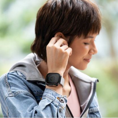 Uniq Valencia Reinforced Aluminium Protective Case - удароустойчив хибриден кейс за Apple Watch Ultra 49мм (черен) 2