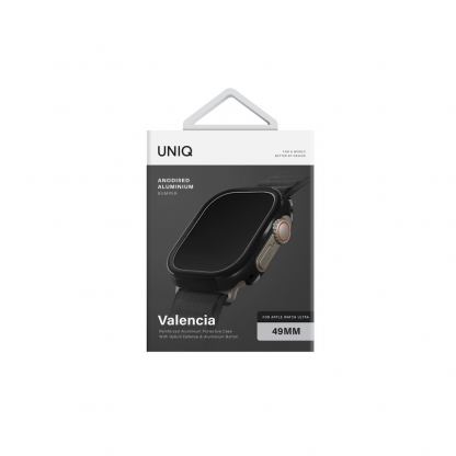 Uniq Valencia Reinforced Aluminium Protective Case - удароустойчив хибриден кейс за Apple Watch Ultra 49мм (черен) 3