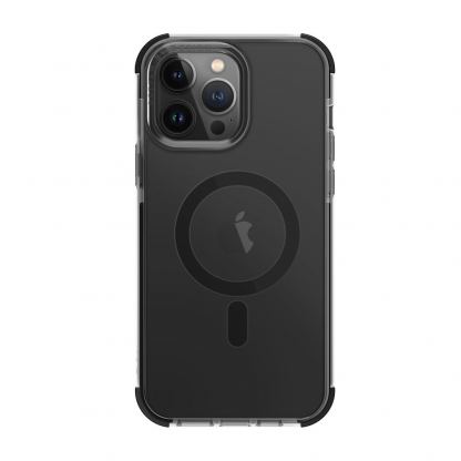 Uniq Combat MagClick Case - хибриден удароустойчив кейс за с MagSafe за iPhone 14 Pro Max (черен-прозрачен) 2