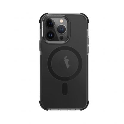 Uniq Combat MagClick Case - хибриден удароустойчив кейс за с MagSafe за iPhone 14 Pro (черен-прозрачен) 2