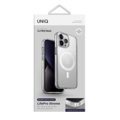 Uniq LifePro Xtreme Magnetic Case - хибриден удароустойчив кейс с MagSafe за iPhone 14 Pro Max (прозрачен) 6