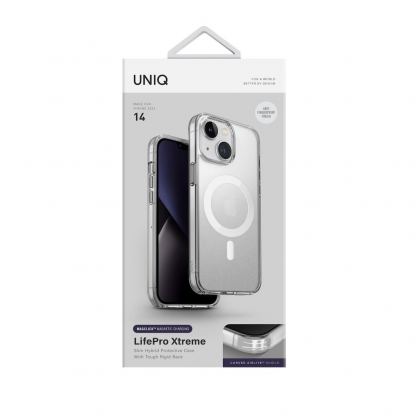 Uniq LifePro Xtreme Magnetic Case - хибриден удароустойчив кейс с MagSafe за iPhone 14 (прозрачен) 6